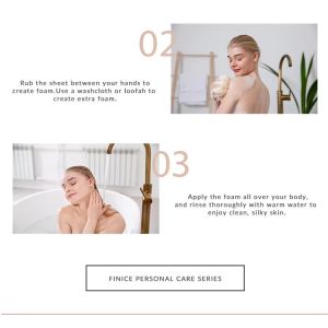 Custom Shower Sheets Lightweight And Compact Body Wash Sheets Biodegradable