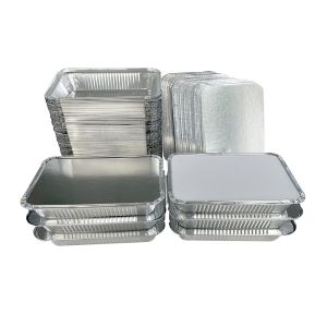 Food Packing Oblong Aluminum Container with Lids and Environmental Friendly