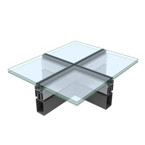 Quality Durable Glass Canopy System ISO Aluminium Glass Curtain Wall System for sale