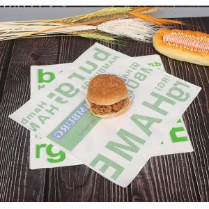 Coated Logo Wax Paper For Wrapping Food , Food Grade Custom Printed Burger