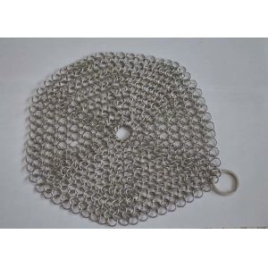 Custom Pan Stainless Steel Chainmail Scrubber 10mm Outside Diameter , Eco