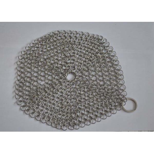 Custom Pan Stainless Steel Chainmail Scrubber 10mm Outside Diameter , Eco