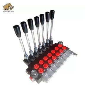 Pneumatic Control Monoblock Hydraulic Directional Valve 3 Spool 13 Gallons /