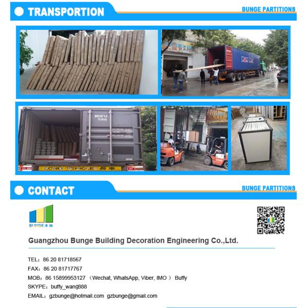 Custom Wooden Surface Movable Sliding High Office Partition Walls 85mm Width