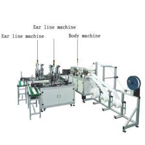 Flat Earloop Pollution Safety PLC 2ply Nonwoven Face Mask Machine