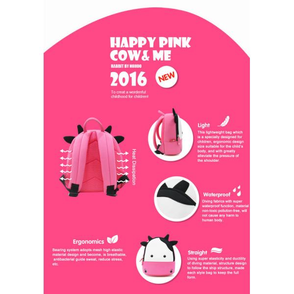 Lovely Preschool Animal Backpacks For Girls Cow Style OEM / ODM Available
