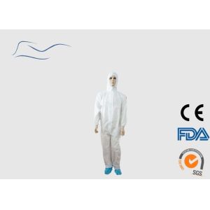 Quality Breathable Disposable PPE Coveralls Front Zipper Closure Style 175 * 135CM for sale