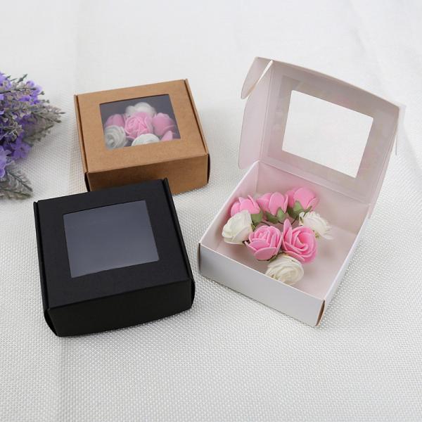 Buy Factory Customized Logo Eco-Friendly Flower Gift Cake Paper Box Baked Food Packaging Box With Window at wholesale prices