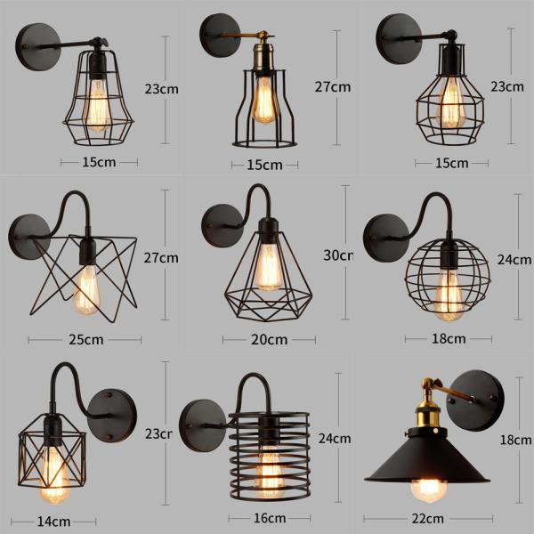Retro Loft Industrial Wall Lamp Black E27 Vintage Sconces Wall Lamp Industrial Lighting (Wh-VR-14)