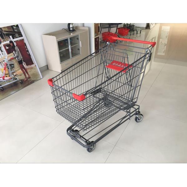 Buy Wire Shopping Trolley E - Coating With 4 swivel TPR casters for Adult use 210L at wholesale prices