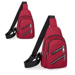 9.7'' Multi Pocket Crossbody Sling Bag Oxford Cloth One Shoulder Sling Bag USB