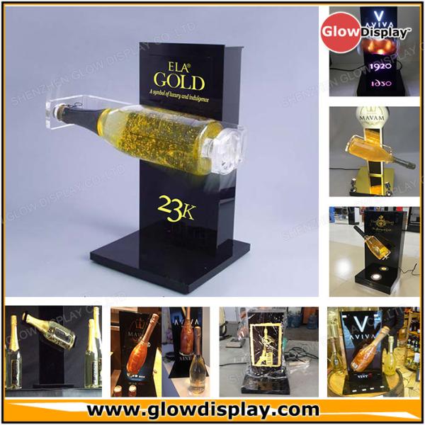 Buy Spanish Gold Champagne Display Stand Sparkling Wine Bottle Glorifier at wholesale prices