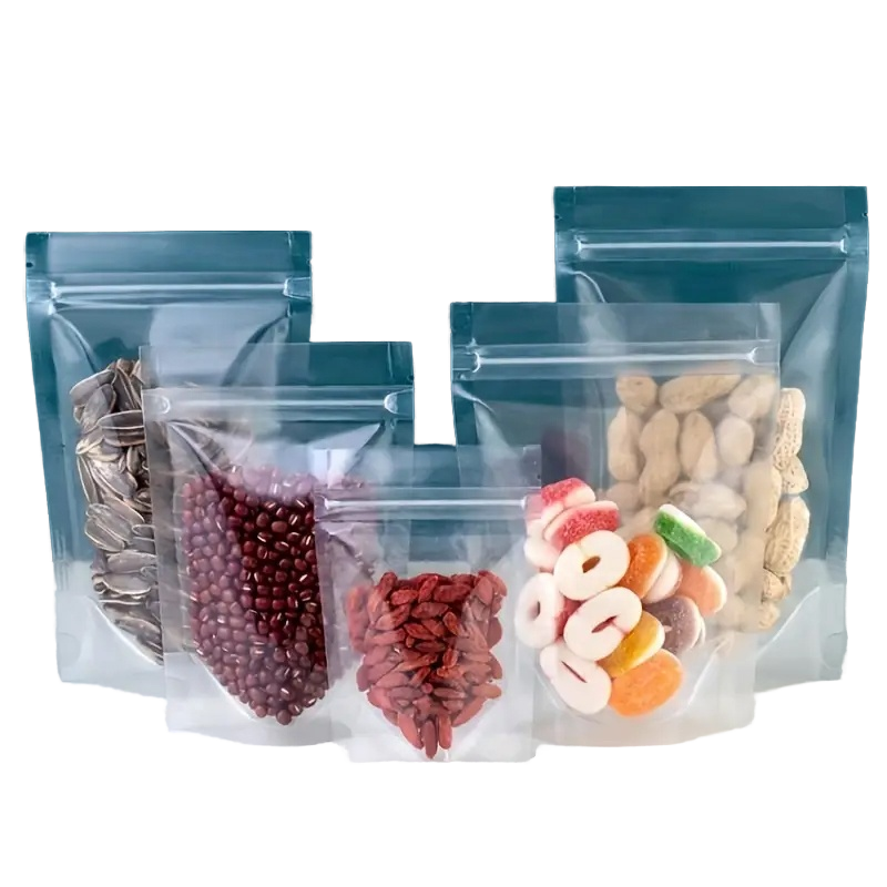 Custom Zipper Biodegradable Compostable Clear Stand up Bag Plastic Packaging Bags for Food Packaging