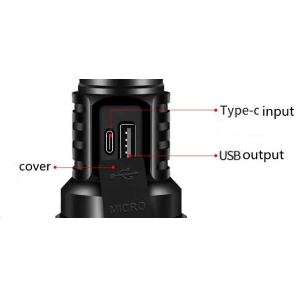 Digital Display Aluminum Alloy LED Flash light Outdoor Long Range Zoom IP65