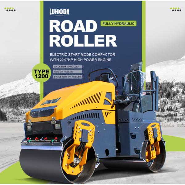 4 Ton Vibratory Double Drum Ride on Mini Road Roller Hydraulic Asphalt Roller Earth Concrete Compactor for Construction
