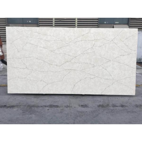 Buy Light Grey Bevel Calacatta Quartz Countertops Lemon Juice Acid Resistant at wholesale prices