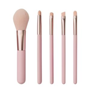 Synthetic Hair 5pcs Portable Travel Cosmetic Brushes Full Face