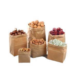 Flat Brown Kraft Heat Seal Bags Customized Size Food Grade Delicate Flexo Print