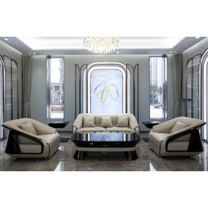 Faux Matte Leather Living Room Sectional Sofas Unfolded Upholstered Sectional