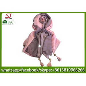 Chinese supplier two side wooden bead tassel spring summer thin tassel scarf 90