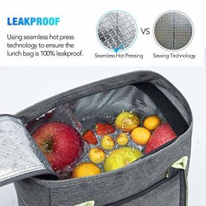 Large Thermal Cooler Lunch Bag , Keep Cool Insulated Bag 10.1 X 8.6 X 5.5 IN