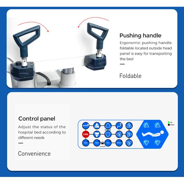 YA-D8-2 Lateral Tilting Multifunction Electric Hospital Bed With Tactile Membrane Control