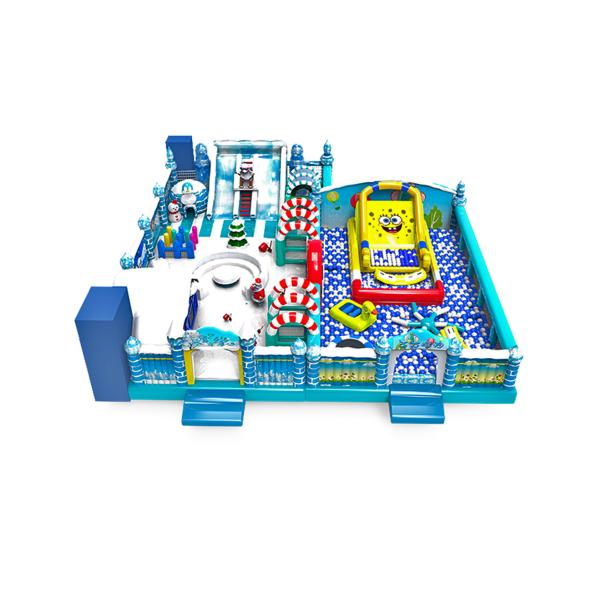 Quality Colorful Inflatable Playground: Snow and Sea Fun Winter &amp; Cartoon Magic for sale
