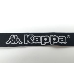 Kappa Black White Color Custom Woven Lanyards For Any Company Logo