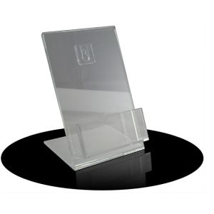 Quality Customized L shape acrylic display rack with brochure holder for sale