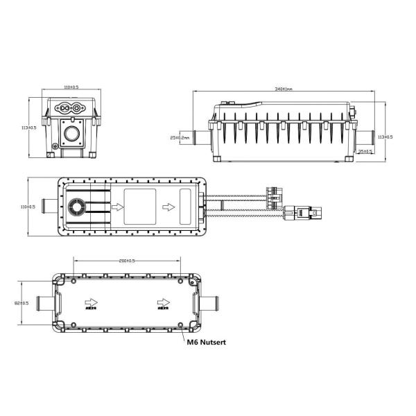 Electric Vehicle Coolant Heater 8-18kW 340x110x113mm