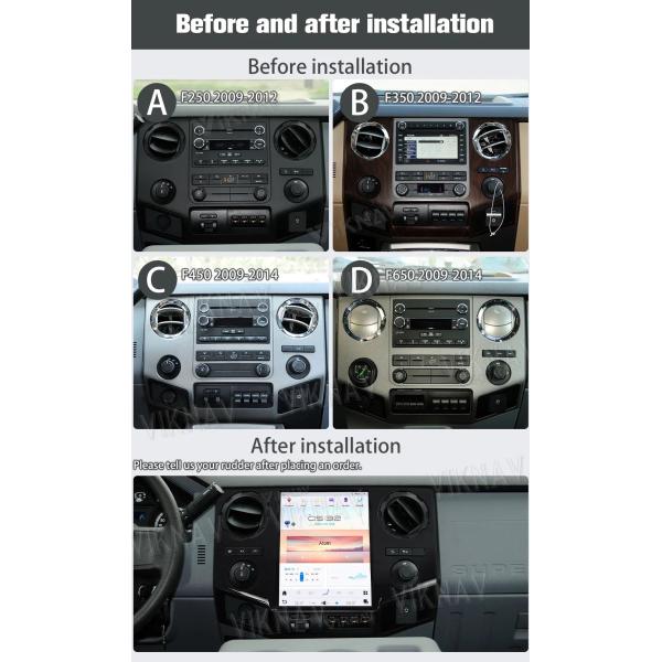 12.1 Inch Touch Screen Stereo For 2009--2014 Ford F450 F650 GPS Navigation Multimedia Player Wireless Carplay BT 4G