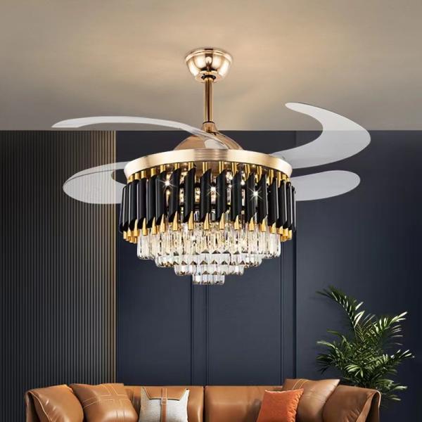 52 Inch LED 20W Modern Retractable DC Motor Ceiling Fan With Light