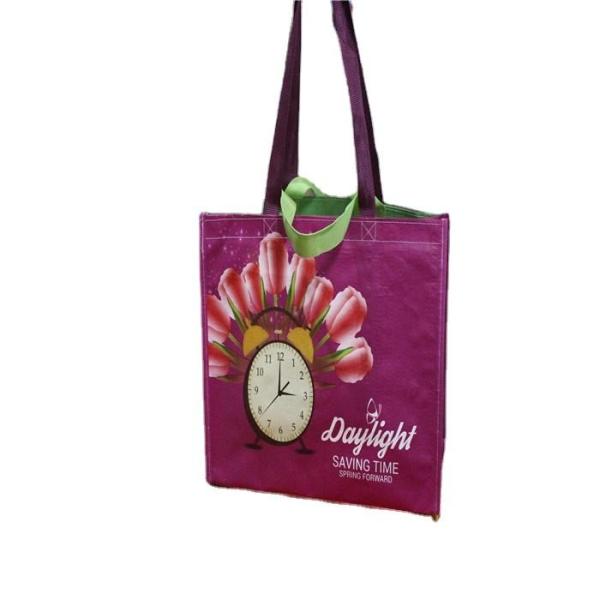 Wholesale Cheap Eco Reusable Laminated Folding Foldable Promotional Woven Shopping