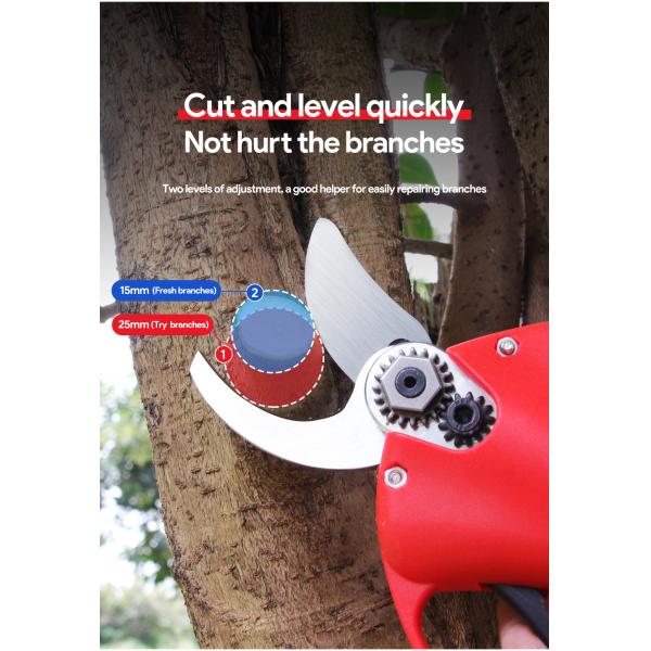 25mm New Design Electric Li-Battery Pruning Electric Scissors Tree Pruner Shears With Shear Diameter For Sale