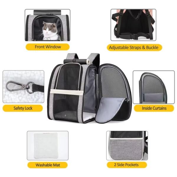 Airline Approved Pet Carrier Backpacks Expandable Pet Travel Carrier Backpack Customized