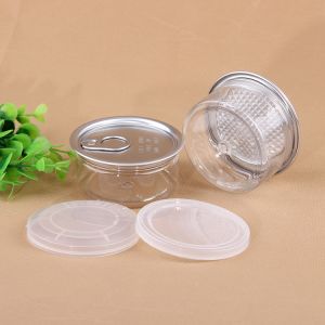 Easy Open 100ml Clear Plastic Cylinder Weed Packaging Can