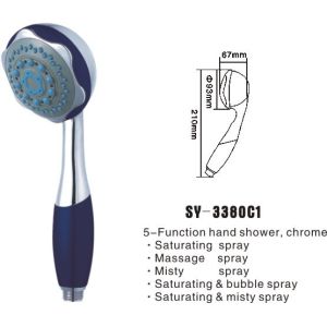 China Luxury chromed plastic 5-Function water saving shower head on sale