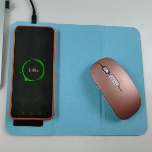 PU Leather Wireless Charging Mouse Pad Foldable Multifunctional