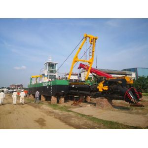 River Sand Excavation Cutter Suction Dredger 160 Tons Full Load Weight