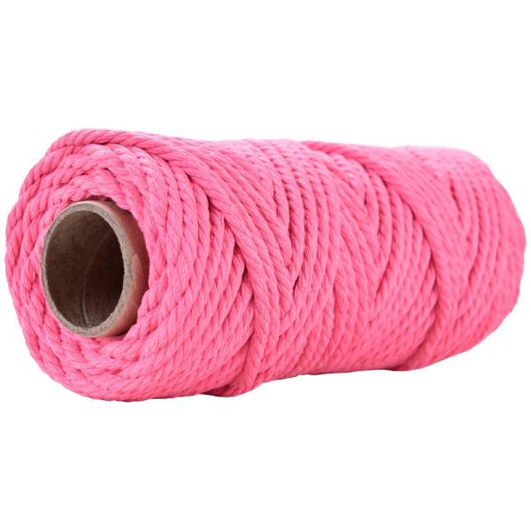 50m Dusty Pink Macrame Cord 5mm ISO9001 Pink Cotton Rope 3 Strands