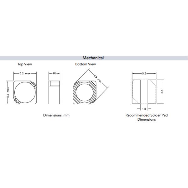 Shareway 5x5 Shielded Drum Inductor RoHS Compliant HDS4D18-1R0NTR / HDS4D28-6R8NTR
