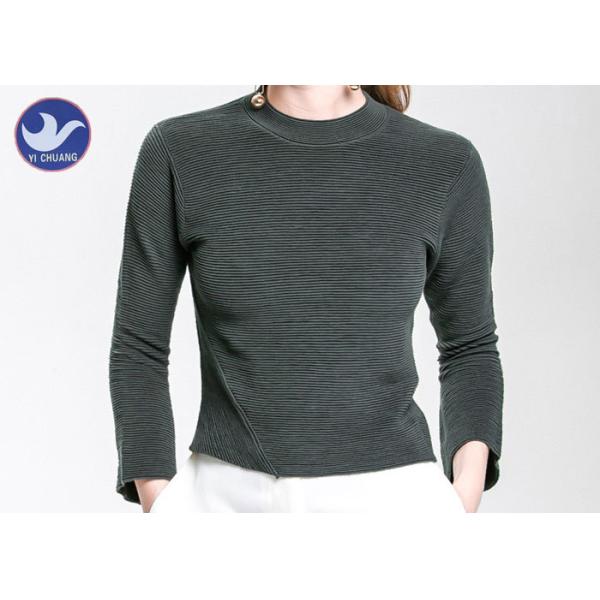 Buy Charm Crop Top Womens Knit Pullover Sweater Lady  Three Quarter Sleeves Short Turtle Neck at wholesale prices