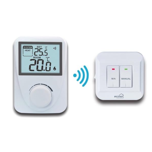 Riseem White Color ABS RF Wireless Digital Room Thermostat Controller Non -