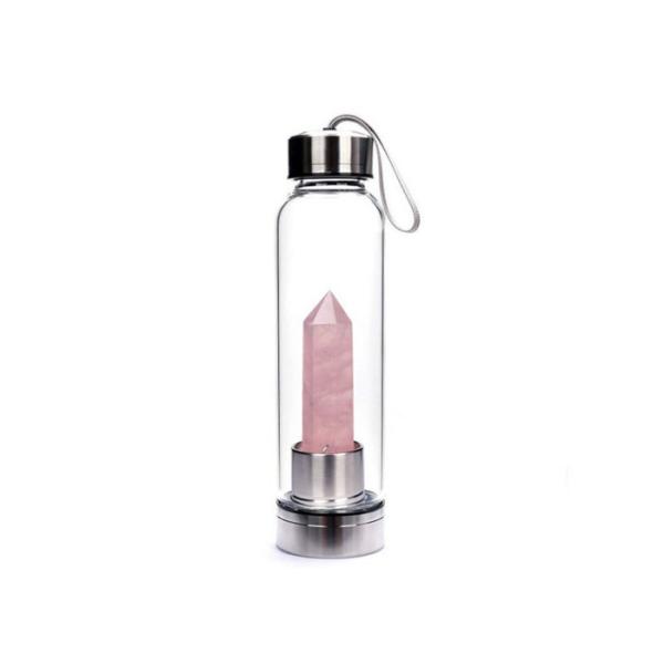 Buy High Borosilicate Glass Drinking Bottles With Hexagonal Crystal Column at wholesale prices