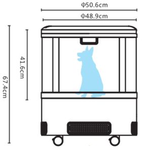 Modern Barrel Shaped 50.6x67.4cm Pet Grooming Dryer