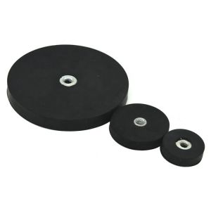 Durable Black Rubber Coated Neodymium Magnets Abrasion Resistance