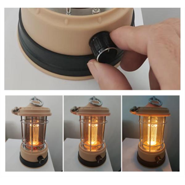 Vintage Rechargeable Led Camping Lantern Lights For Tents Table Decoration