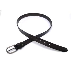Long Buckle Black 125cm Womens Genuine Leather Belt