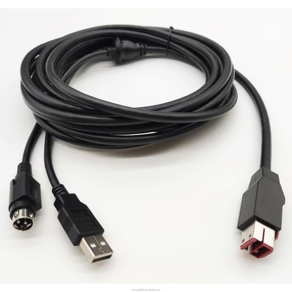 Buy OEM ODM USB DC24V Cable 24V To Hosiden USB-B at wholesale prices
