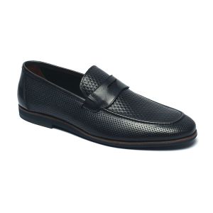 China OEM ODM  Genuine Durable Navy Blue Leather Dress Shoes on sale